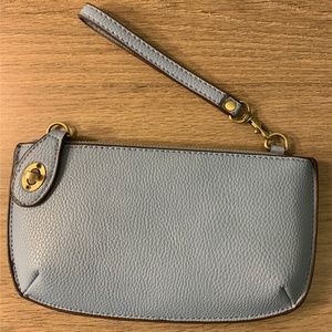 Baby blue crossbody/wristlet purse